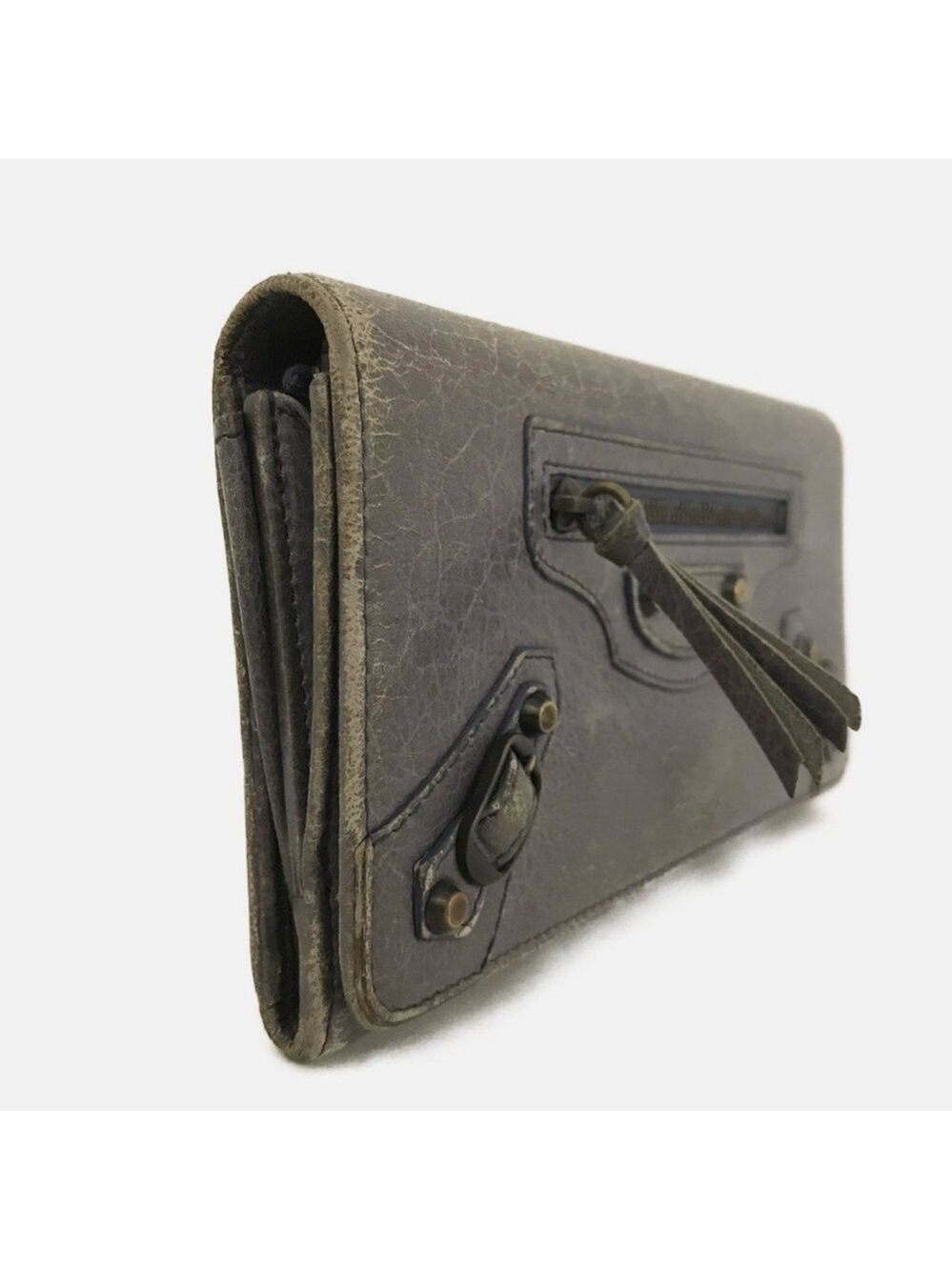 BALENCIAGA Classic Continental Leather Long Bifold Wallet Excellent Condition - Picture 2 of 8